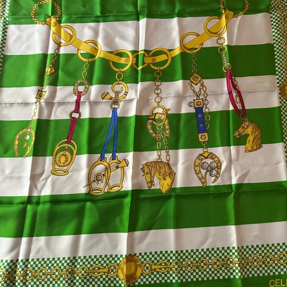 Celine Silk Scarf - Large - Picture 7 of 9